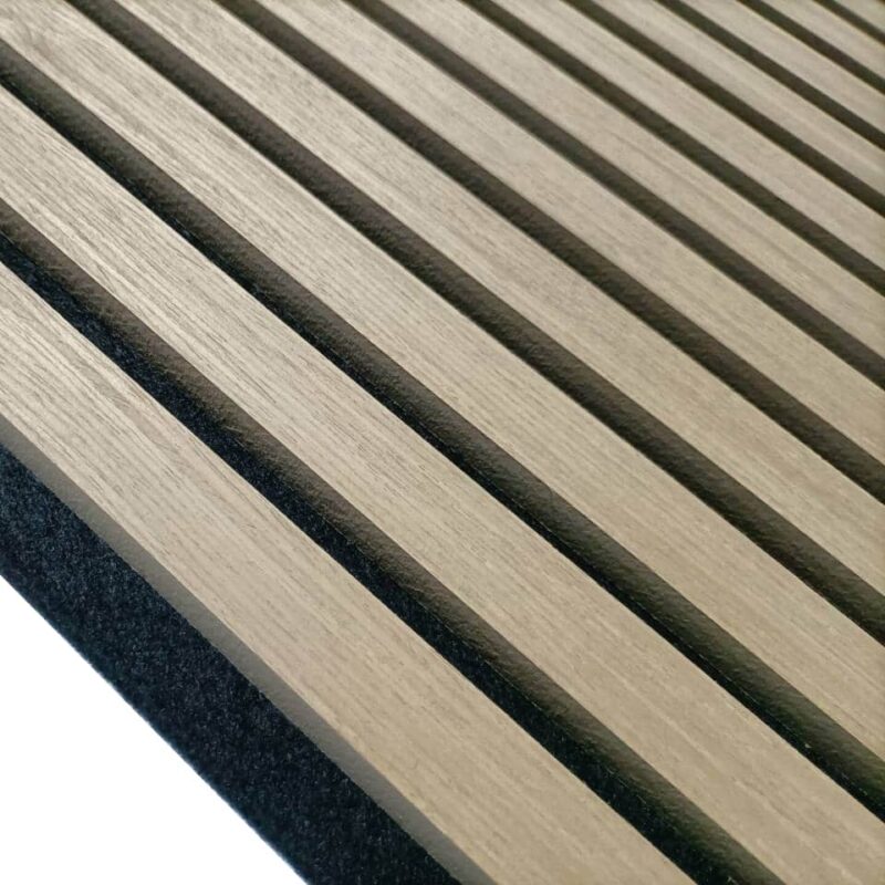 Basic Akupanel - Akoestische wandpanelen - Licht eiken (zwart vilt/bruin mdf) - 260x60x2,1cm